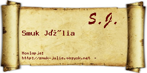 Smuk Júlia névjegykártya